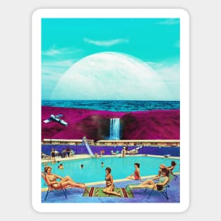 Aqua - Space Aesthetic, Retro Futurism, Sci-Fi Sticker